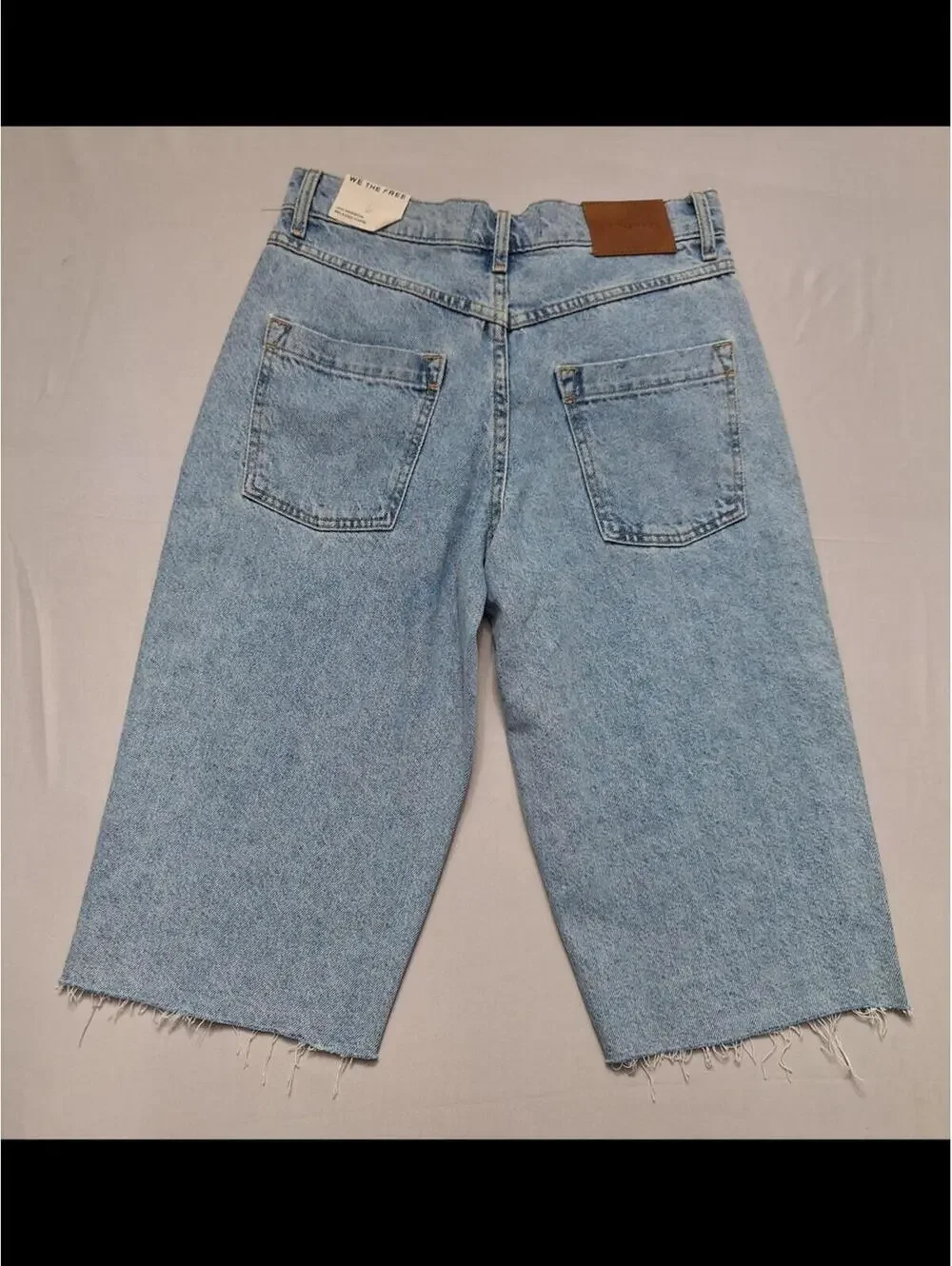 We The Free Jam Session Light Blue Relaxed Fit Denim Capri Jean Shorts